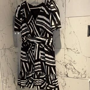 Black and White Striped Dress